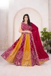ATTRACTIVE VICHITRA SILK EMBROIDERY SEQUENCE WORK LEHENGA CHOLI WITH DUPATTA PARTY WEAR WHOLESALE PRICE ETHNIC GARMENT (4)