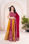 ATTRACTIVE VICHITRA SILK EMBROIDERY SEQUENCE WORK LEHENGA CHOLI WITH DUPATTA PARTY WEAR WHOLESALE PRICE ETHNIC GARMENT (4)