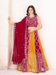 ATTRACTIVE VICHITRA SILK EMBROIDERY SEQUENCE WORK LEHENGA CHOLI WITH DUPATTA YELLOW