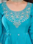 DESIGNER AMERICAN SILK THREAD WITH SEQUENCE WORK GOWN BOTTOM WITH DUPATTA FESTIVE WEAR WHOLESALE PRICE ETHNIC GARMENT (7)