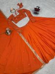 DESIGNER AMERICAN SILK THREAD WITH SEQUENCE WORK LEHENGA CHOLI WITH DUPATTA WEDDING WEAR WHOLESALE PRICE ETHNIC GARMENT (2)