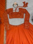 DESIGNER AMERICAN SILK THREAD WITH SEQUENCE WORK LEHENGA CHOLI WITH DUPATTA WEDDING WEAR WHOLESALE PRICE ETHNIC GARMENT (2)