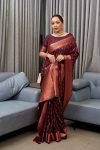 DESIGNER BANARASI SOFT SILK WEAVING WORK SAREE WITH UNSTITCHED BLOUSE PARTY WEAR WHOLESALE PRICE ETHNIC GARMENT (2)