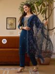 DESIGNER CHANDERI SILK BEADS HANDWORK TOP BOTTOM WITH PRINTED DUPATTA PARTY WEAR WHOLESALE PRICE ETHNIC GARMENT (5)