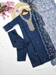 DESIGNER CHANDERI SILK BEADS HANDWORK TOP BOTTOM WITH PRINTED DUPATTA PARTY WEAR WHOLESALE PRICE ETHNIC GARMENT (5)
