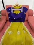 DESIGNER CHIFFON THREAD EMBROIDERY WORK SAREE WITH UNSTITCHED BLOUSE PARTY WEAR WHOLESALE PRICE ETHNIC GARMENT (8)