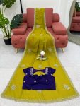 DESIGNER CHIFFON THREAD EMBROIDERY WORK SAREE WITH UNSTITCHED BLOUSE PARTY WEAR WHOLESALE PRICE ETHNIC GARMENT (8)