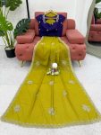 DESIGNER CHIFFON THREAD EMBROIDERY WORK SAREE WITH UNSTITCHED BLOUSE PARTY WEAR WHOLESALE PRICE ETHNIC GARMENT (8)