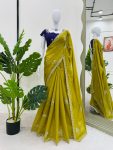 DESIGNER CHIFFON THREAD EMBROIDERY WORK SAREE WITH UNSTITCHED BLOUSE PARTY WEAR WHOLESALE PRICE ETHNIC GARMENT (8)
