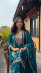 DESIGNER CHINON EMBROIDERY MOTI LACE WORK TOP PALAZZO WITH DUPATTA PARTY WEAR WHOLESALE PRICE ETHNIC GARMENT (5)
