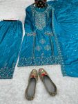 DESIGNER CHINON EMBROIDERY MOTI LACE WORK TOP PALAZZO WITH DUPATTA PARTY WEAR WHOLESALE PRICE ETHNIC GARMENT (5)