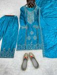 DESIGNER CHINON EMBROIDERY MOTI LACE WORK TOP PALAZZO WITH DUPATTA PARTY WEAR WHOLESALE PRICE ETHNIC GARMENT (5)