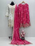 DESIGNER CHINON EMBROIDERY SEQUENCE CODING MIRROR HAND WORK TOP PALAZZO WITH DUPATTA PARTY WEAR WHOLESALE PRICE ETHNIC GARMENT (5)