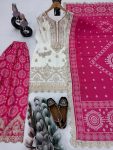 DESIGNER CHINON EMBROIDERY SEQUENCE CODING MIRROR HAND WORK TOP PALAZZO WITH DUPATTA PARTY WEAR WHOLESALE PRICE ETHNIC GARMENT (5)