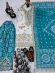 DESIGNER CHINON EMBROIDERY SEQUENCE CODING MIRROR HAND WORK TOP PALAZZO WITH DUPATTA PARTY WEAR WHOLESALE PRICE ETHNIC GARMENT (3)