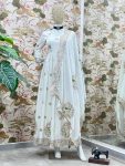DESIGNER CHINON EMBROIDERY SEQUENCE WORK GOWN BOTTOM WITH DUPATTA PARTY WEAR WHOLESALE PRICE ETHNIC GARMENT (4)