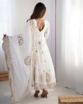 DESIGNER CHINON EMBROIDERY SEQUENCE WORK GOWN BOTTOM WITH DUPATTA PARTY WEAR WHOLESALE PRICE ETHNIC GARMENT (4)