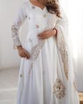 DESIGNER CHINON EMBROIDERY SEQUENCE WORK GOWN BOTTOM WITH DUPATTA PARTY WEAR WHOLESALE PRICE ETHNIC GARMENT (4)