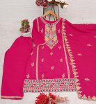 DESIGNER CHINON EMBROIDERY SEQUENCE WORK TOP BOTTOM WITH DUPATTA PARTY WEAR WHOLESALE PRICE ETHNIC GARMENT (2)