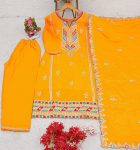DESIGNER CHINON EMBROIDERY SEQUENCE WORK TOP BOTTOM WITH DUPATTA PARTY WEAR WHOLESALE PRICE ETHNIC GARMENT (4)