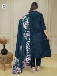 DESIGNER CHINON EMBROIDERY SEQUENCE WORK TOP BOTTOM WITH DUPATTA PARTY WEAR WHOLESALE PRICE ETHNIC GARMENT (3)