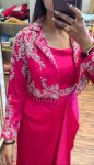 DESIGNER CHINON EMBROIDERY WORK DRAPE SKIRT BLOUSE AND KOTI PARTY WEAR WHOLESALE PRICE ETHNIC GARMENT (6)