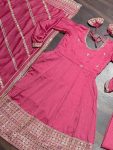 DESIGNER CHINON EMBROIDERY ZARI CODING SEQUENCE WORK GOWN BOTTOM WITH DUPATTA PARTY WEAR WHOLESALE PRICE ETHNIC GARMENT (8)