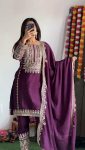 DESIGNER CHINON MULT SEQUENCE WORK TOP BOTTOM WITH DUPATTA PARTY WEAR WHOLESALE PRICE ETHNIC GARMENT 3 (4)