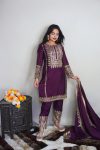 DESIGNER CHINON MULT SEQUENCE WORK TOP BOTTOM WITH DUPATTA PARTY WEAR WHOLESALE PRICE ETHNIC GARMENT 3 (4)