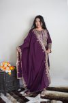 DESIGNER CHINON MULT SEQUENCE WORK TOP BOTTOM WITH DUPATTA PARTY WEAR WHOLESALE PRICE ETHNIC GARMENT 3 (4)