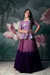 DESIGNER CHINON PRINTED HANDWORK FULL STITCHED TOP WITH LEHENGA PARTY WEAR WHOLESALE PRICE ETHNIC GARMENT (4)