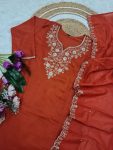 DESIGNER CHINON SEQUENCE CODING EMBROIDERY WORK TOP BOTTOM WITH DUPATTA PARTY WEAR WHOLESALE PRICE ETHNIC GARMENT (8)