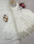 DESIGNER CHINON SEQUENCE EMBROIDERY WORK GOWN BOTTOM WITH DUPATTA PARTY WEAR WHOLESALE PRICE ETHNIC GARMENT (7)