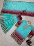 DESIGNER CHINON SILK CODING EMBROIDERY MOTI WORK TOP SHARARA WITH DUPATTA PARTY WEAR WHOLESALE PRICE ETHNIC GARMENT (4)