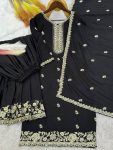 DESIGNER CHINON SILK EMBROIDERY AND SEQUENCE WORK TOP PALAZZO WITH DUPATTA FESTIVE WEAR WHOLESALE PRICE ETHNIC GARMENT (9)