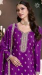 DESIGNER CHINON SILK EMBROIDERY AND SEQUENCE WORK TOP PALAZZO WITH DUPATTA FESTIVE WEAR WHOLESALE PRICE ETHNIC GARMENT (3)