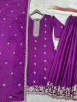 DESIGNER CHINON SILK EMBROIDERY AND SEQUENCE WORK TOP PALAZZO WITH DUPATTA FESTIVE WEAR WHOLESALE PRICE ETHNIC GARMENT (3)