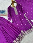 DESIGNER CHINON SILK EMBROIDERY AND SEQUENCE WORK TOP PALAZZO WITH DUPATTA FESTIVE WEAR WHOLESALE PRICE ETHNIC GARMENT (3)