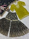 DESIGNER CHINON SILK EMBROIDERY LACE BORDER WORK TOP SHARARA WITH DUPATTA PARTY WEAR WHOLESALE PRICE ETHNIC GARMENT (2)
