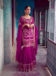 DESIGNER CHINON SILK EMBROIDERY SEQUENCE AND THREAD WORK  TOP SHARARA WITH DUPATTA  RANI