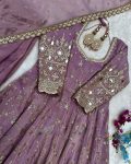 DESIGNER CHINON SILK EMBROIDERY SEQUENCE MIRROR WORK GOWN BOTTOM WITH DUPATTA PARTY WEAR WHOLESALE PRICE ETHNIC GARMENT (2)