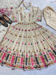 DESIGNER CHINON SILK EMBROIDERY SEQUENCE WORK GOWN BOTTOM WITH DUPATTA PARTY WEAR WHOLESALE PRICE ETHNIC GARMENT (6)