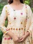 DESIGNER CHINON SILK EMBROIDERY SEQUENCE WORK GOWN BOTTOM WITH DUPATTA PARTY WEAR WHOLESALE PRICE ETHNIC GARMENT (6)