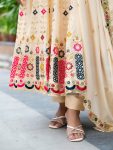 DESIGNER CHINON SILK EMBROIDERY SEQUENCE WORK GOWN BOTTOM WITH DUPATTA PARTY WEAR WHOLESALE PRICE ETHNIC GARMENT (6)