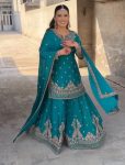 DESIGNER CHINON SILK EMBROIDERY SEQUENCE WORK TOP PALAZZO WITH DUPATTA FESTIVE WEAR WHOLESALE PRICE ETHNIC GARMENT (4)