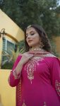DESIGNER CHINON SILK EMBROIDERY SEQUENCE WORK TOP PALAZZO WITH DUPATTA FESTIVE WEAR WHOLESALE PRICE ETHNIC GARMENT (4)