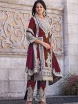 DESIGNER CHINON SILK EMBROIDERY SEQUENCE WORK TOP PALAZZO WITH DUPATTA PARTY WEAR WHOLESALE PRICE ETHNIC GARMENT (9)