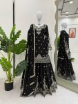 DESIGNER CHINON SILK EMBROIDERY SEQUENCE WORK TOP PALAZZO WITH DUPATTA PARTY WEAR WHOLESALE PRICE ETHNIC GARMENT (11)