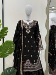 DESIGNER CHINON SILK EMBROIDERY SEQUENCE WORK TOP PALAZZO WITH DUPATTA PARTY WEAR WHOLESALE PRICE ETHNIC GARMENT (11)