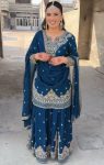 DESIGNER CHINON SILK EMBROIDERY SEQUENCE WORK TOP PALAZZO WITH DUPATTA PARTY WEAR WHOLESALE PRICE ETHNIC GARMENT (3)